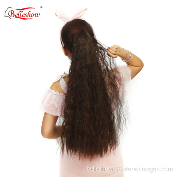 Hot sell long kinky curly ponytail synthetic ponytail drawstring Afro ponytail hair extensions synthetic hair